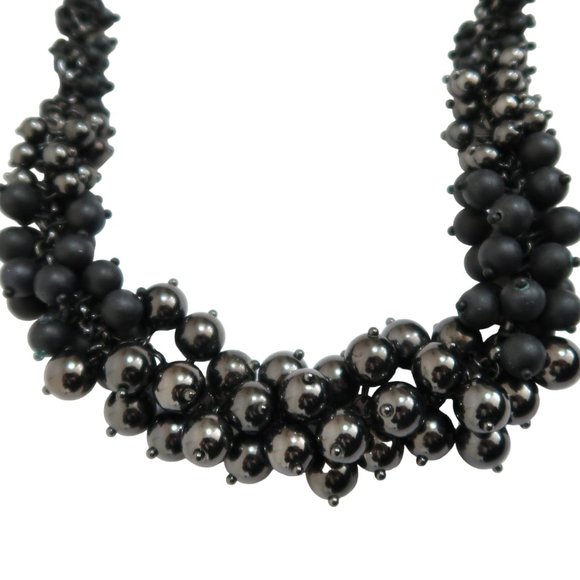 LIA SOPHIA Inked Blackout Necklace shiny & matte black beads - Picture 3 of 4